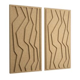 Набір акустичних панелей NIC’BRUX (3 шт.), 80x44 см – сучасні звукопоглинаючі панелі зі стінового PET-фільцу для вітальні, офісу та домашньої студії (колір: очеретяний беж)