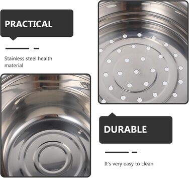 Пароварка Angoily з нержавіючої сталі: каструля для приготування їжі на пару, супів, яєць та овочів (супниця, пароварка, індукційний посуд)