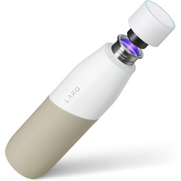 LARQ Movement PureVis 950ml – UV Self-Cleaning Stainless Steel Bottle with Silicone Sleeve | Lightweight, Impact-Resistant, Keeps Water Cool | Fitness, Running & Outdoor Activities, (710 ml, White/Dune)