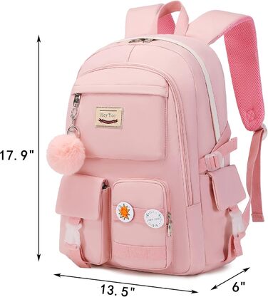 Рюкзак для дівчат Hey Yoo: стильний рюкзак для школи, коледжу, середньої та старшої школи. Рожевий колір.