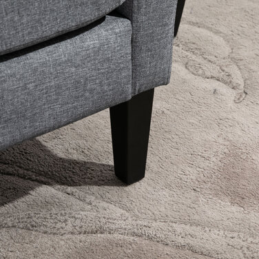 HOMCOM Armchair Single Chair with Cushion, Wooden Feet, Linen Fabric, Light Grey, 66x72x74cm | Aosom
