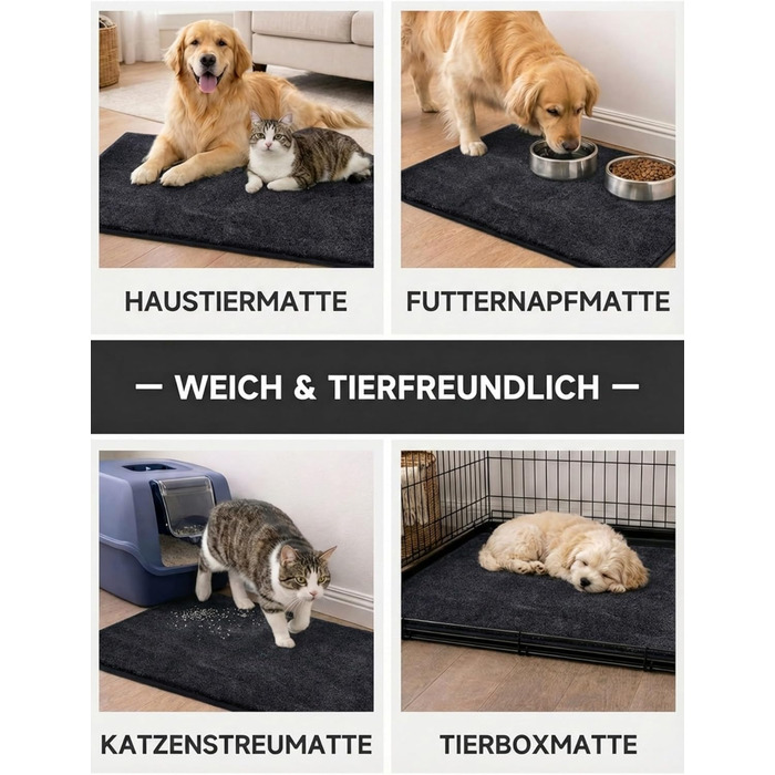 При স্বাগতний килимок 50x80 см з мікрофібри, протиковзний вологопоглинаючий килим для дому, кухні та ванної кімнати, сірий