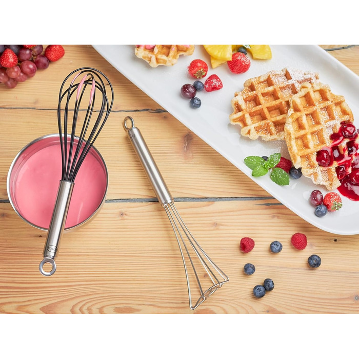 Венчик кухонний RÖSLE Silikon, нержавіюча сталь 18/10, 27 см. Термостійкий до 220°C, для миття в посудомийній машині