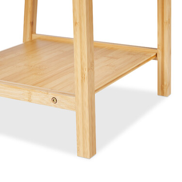 Relaxdays Butler Stool Bamboo & Stainless Steel