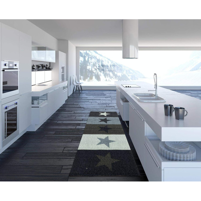 Килимок для кухні зірки 60x180 см, миючий, кольоровий | Теппих для кухні