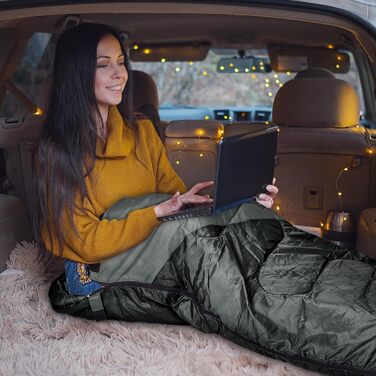 Yarmiene 3-4 Season Sleeping Bag - Adult & Kids Outdoor Sleeping Bag - Warm & Rectangular for Camping & Hiking (Black+Gray)