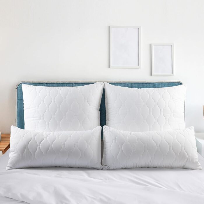 Подушка Utopia Bedding 80x80 см (2 шт.), стьобана, біла, для ліжка, дивану та декору