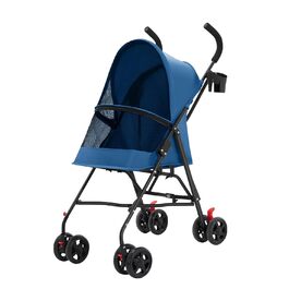 Візок для собак Homewell 2в1: візок-будка, сумка-переноска, з тримачем для напоїв, гальмом та захистом від дощу. Підходить для прогулянок з домашніми тваринами (Блакитний)