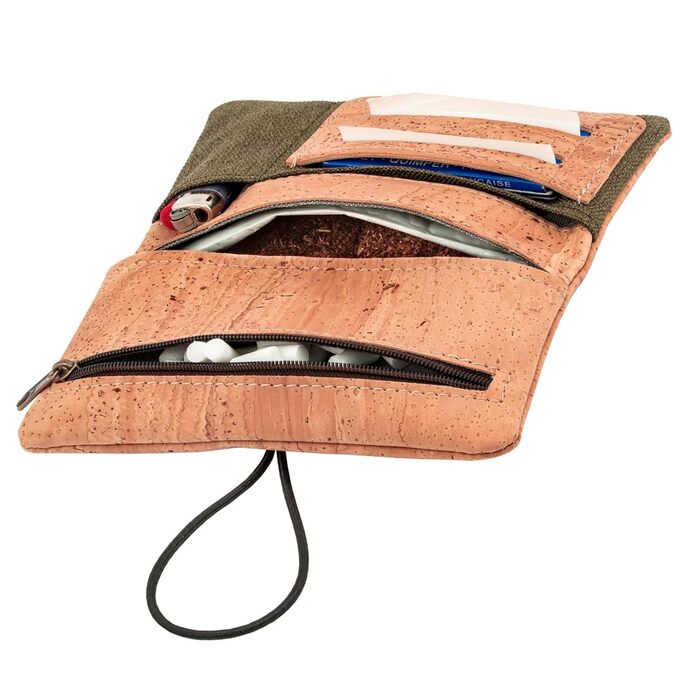 SIMARU Tobacco Pouch for 30g Tobacco Bags, Rolling Tobacco Pouch incl. Filter, Paper, and Lighter Compartment, Rolling Pouch Women & Men (Vinicunca)