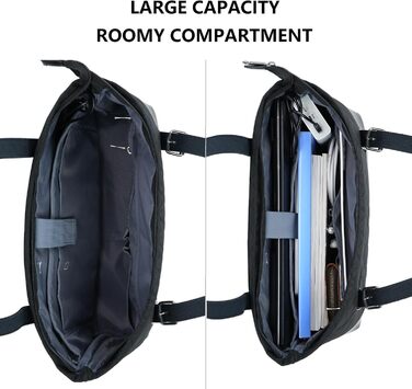 Сумка для ноутбука KROSER жіноча чорна елегантна 15.6 дюймів, велика легка сумка-тоут для бізнесу, школи, подорожей - стебнована