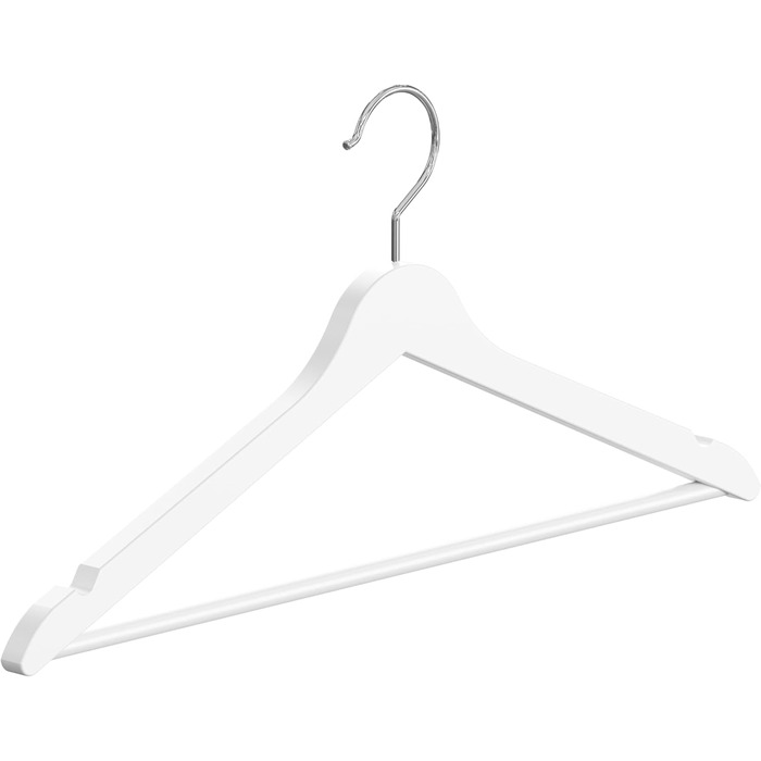 Плечики для одягу OGIVO з дерева, набір з 100 шт. – поворотний гачок 360°, вирізи на плечах, натуральне дерево (бук, береза, сосна, верба)