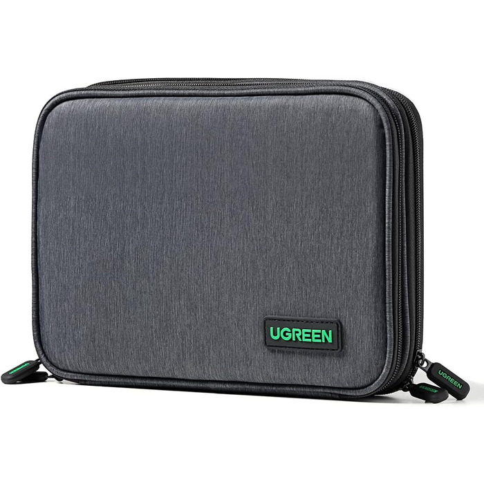 UGREEN Electronic Travel Cable Bag Universal Travel Cable Organizer Electronics Accessories Case 2-Layer Large Electronic Accessories Bag for Cables, Chargers, Power Bank, Tablet (M)