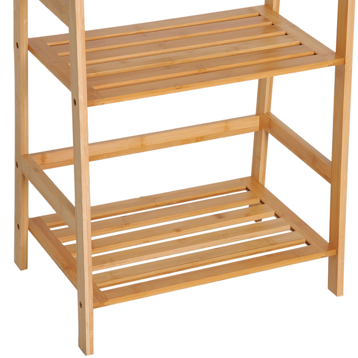HOMCOM Bookshelf Standing Shelf with 4 Levels Storage Shelf made of Bamboo Office Shelf for Living Room, Bedroom, Office, Natural | Aosom
