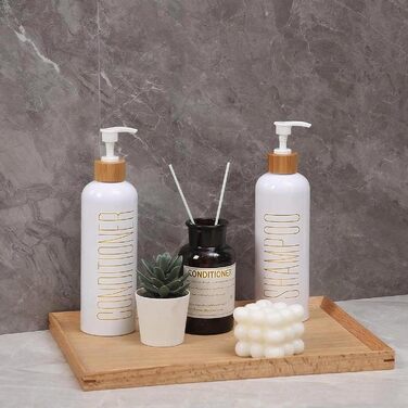 Набір флаконів для шампуню та гелю для душу, 500 мл, 3 шт. (біло-сірий)