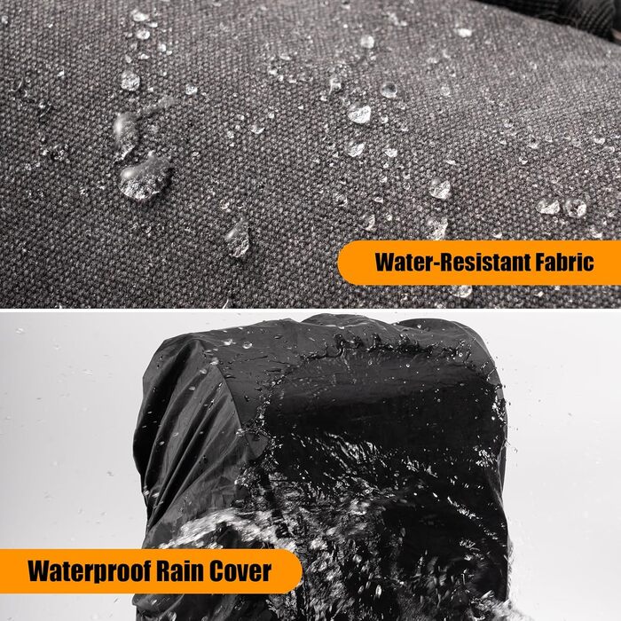 Водонепроникний рюкзак для камери Cwatcun з брезенту, професійний фоторюкзак, вінтажний стиль, сумісний з Sony, Canon, Nikon (S, чорний)