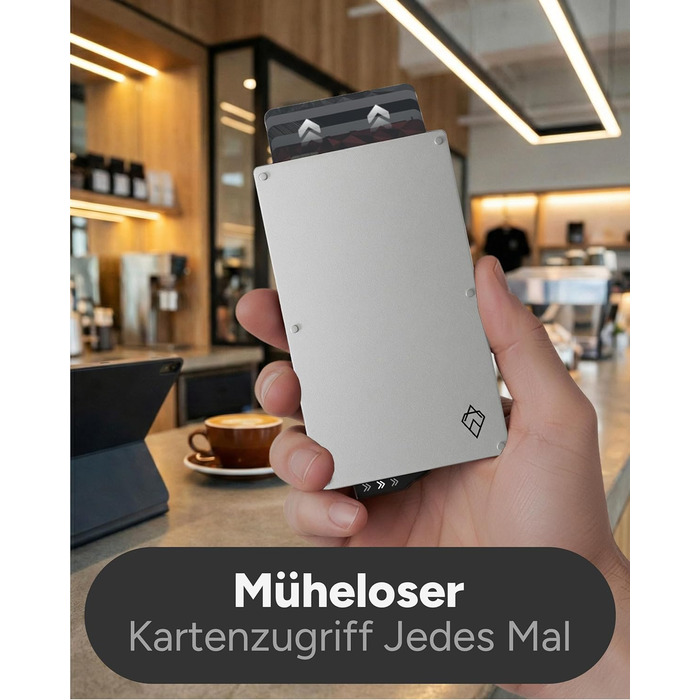 Кластинка для карток з RFID захистом та подарунковою коробкою – Мінімалістичний гаманець для чоловіків – Компактний картхолдер з безконтактним захистом (Alpha Collection) 05. Срібний випуск