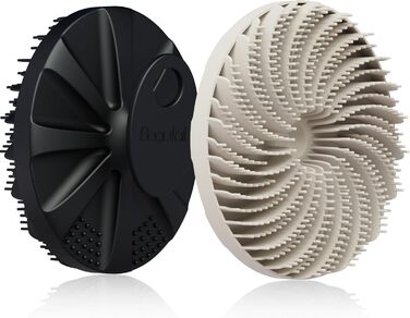 Силиконова мочалка для тіла Beautail: м'який пілінг, для чутливої шкіри, з неслизькою ручкою, 1 шт. (Чорний + зіркове світло)