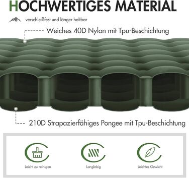 PORTAL Self-Inflating Camping Mat 10cm Thick Air Mattress Utraleicht with Foot Press Pump 18cm Thick Pillow Inflatable Mattress Outdoor Foldable Sleeping Mat 200*74cm for Camping Hiking Traveling