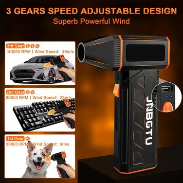 Пилосос для чищення повітрям JNBGTU F31 PRO: для ПК, клавіатури, авто, дивану. 130000 об/хв