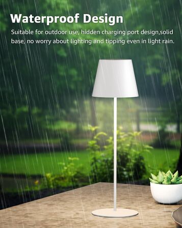 LED настільна лампа FUYO з USB-C зарядкою, акумуляторна, для дому та на вулиці, сенсорне керування, регулювання яскравості, 2700K-6000K, 3 кольори, для вітальні, спальні, балкону, саду, тераси (сіра), 2 шт.