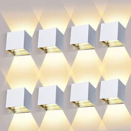 LED-стінні світильники LEDMO 4 шт. для внутрішнього та зовнішнього використання, регульований світловий потік, тепле біле світло, IP65, вологостійкі, чорні