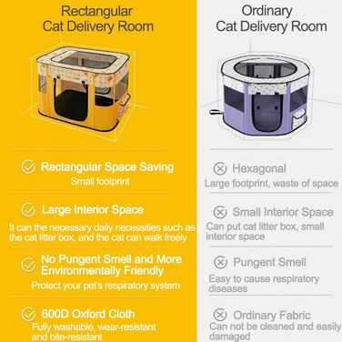 Розкладний вольєр для тварин, портативний, для цуценят, собак, кошенят, котів, Indoor/Outdoor, Pop-Up, розмір M, рожевий