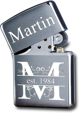 Персоналізована запальничка Zippo з гравіюванням Monogramm – подарунок для чоловіків, джентльменів, метал