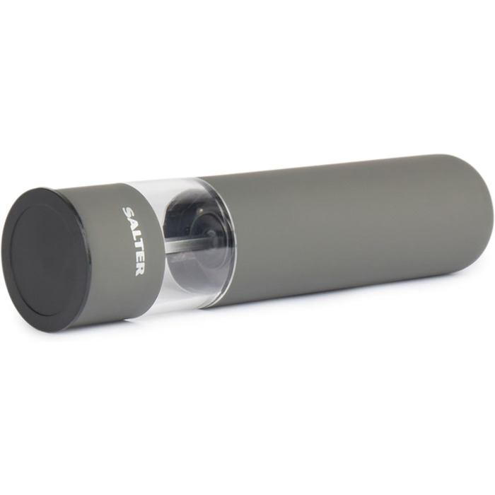 Набір електричних мельниць для солі та перцю Salter – зручне управління однією рукою, керамічний млин, регульований ступінь помелу, м'яке покриття, підсвічений цоколь (Cosmos Grey)