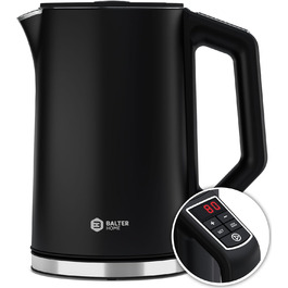 Електричний чайник BALTER з регулюванням температури, 1.5L, 2200W, чорний