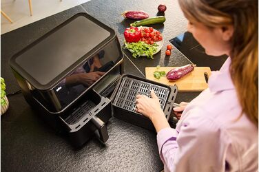 Фритюрниця електрична Braun TwinCook 3 TD3030IBK 10л (8л + 2л) з двома камерами, 8 програм, чорна, без PFAS