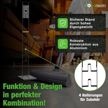 Підставка для пилососа Conecto: універсальна сумісна з Dyson Gen5, V15, V12, V11, V10, V8, V7, V6 (чорний бук)