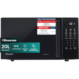 Мікрохвильова піч Hisense H20MOBS4HI 20 л, 700 Вт, InverterTech, керамічне покриття, чорна