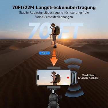 Портативний мікрофон для iPhone та USB-C, міні мікрофон з шумозаглушенням та LED-дисплеєм, ідеальний для Vlog та TikTok