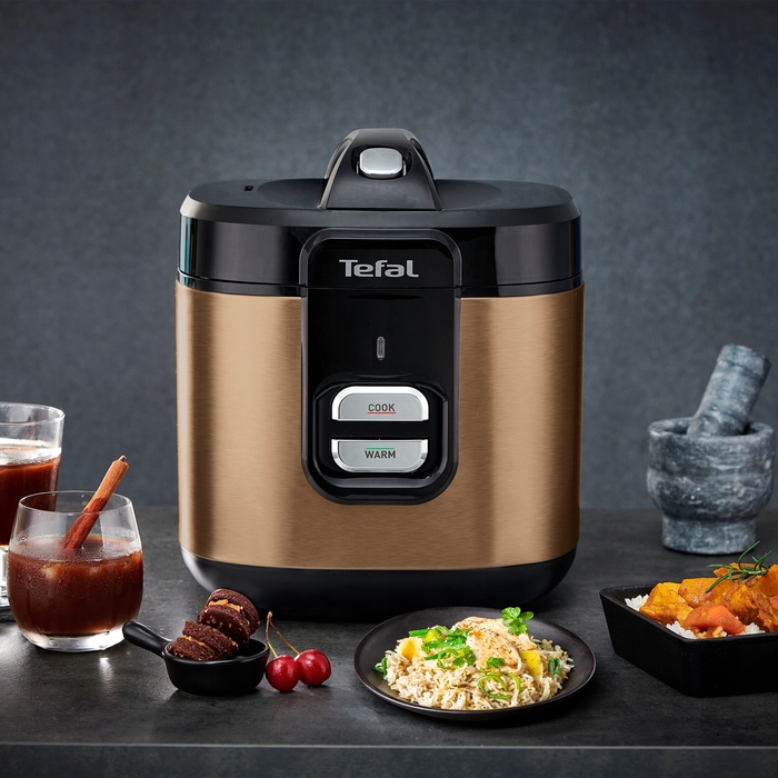 Мультипільча-рисоварка Tefal Coppertinto, електричний казан 700 Вт, 2 л, RK364G