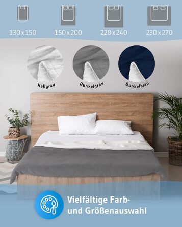 Пухова ковдра KAMI 150x200 см, темно-сіра, Sherpa, для вітальні, дивану, ліжка, з кишенею для телефону та захистом від бруду, тепла зимова ковдра