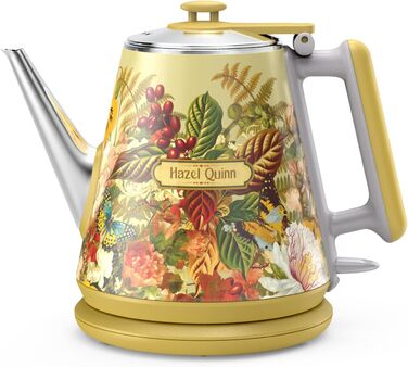Hazel Quinn x Eduardo Recife Electric Kettle - 1 Liter, Retro Design, Stainless Steel, Fast Boiling, BPA-Free, Auto Shut-Off
