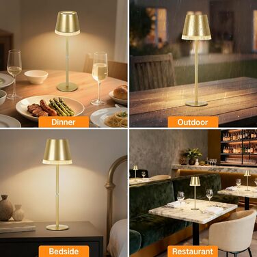 Світлодіодна настільна лампа OUTON бездротова з акумулятором, USB-C, 4000mAh, 3 режими світла, димер, сенсорне управління, зелена (набір 2 шт.)