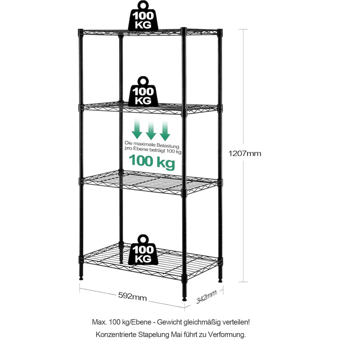 Nilpferd Metal Wire Shelving Unit