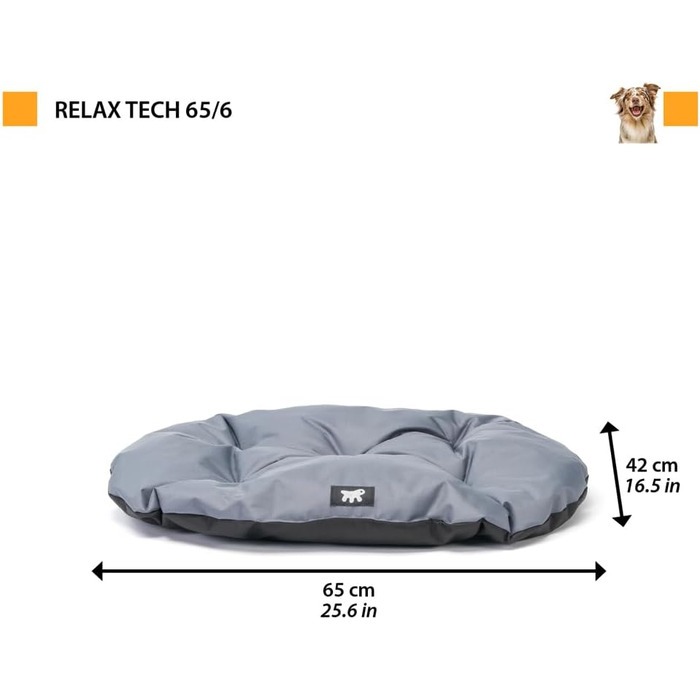 Ортопедичне ліжко для собак великих порід Ferplast: м'яка лежанка-корзина з водонепроникним знімним чохлом, 110 x 70 x 8 см (сірий)