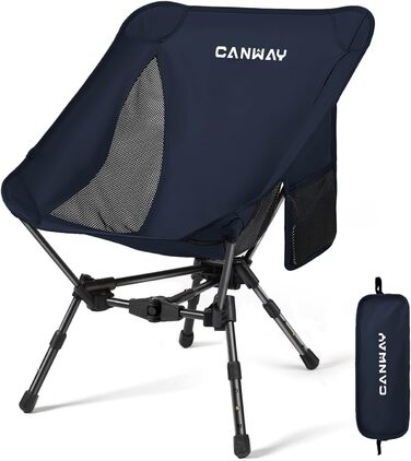 Зручний складаний стілець для кемпінгу Canway - ультралегкий, міцний (180 кг), компактний, для пляжу (Тібетський блакитний)