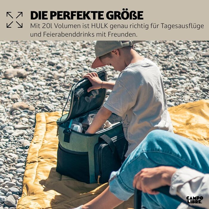 Термосумка Campo Libre Hulk I Преміум, 30л та 20л | Складана термосумка з водовідштовхувальними блискавками | Зелений, 20л (18+2)