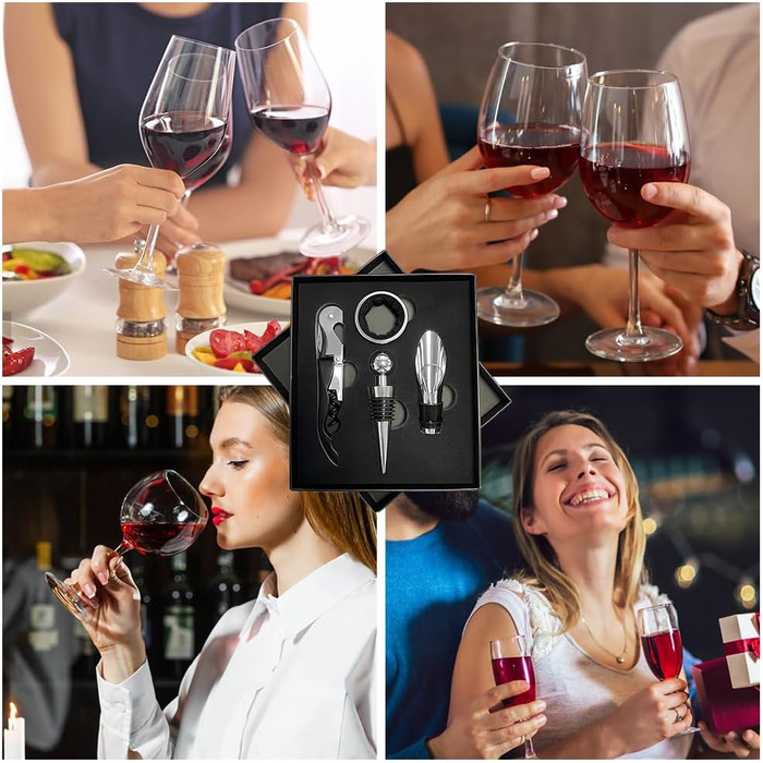 Набір сомельє: штопор, пробка, виливка, кришки для пляшок - 4 в 1