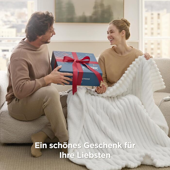 Електрична ковдра BEDSURE з автовимкненням, 130x180 см, сіра - ідеальний подарунок для мами на Різдво