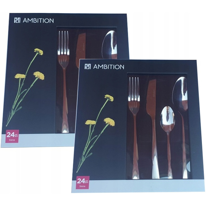 Набір столових приборів Ambition Siena, 48 предметів, на 12 осіб, полірована сталь