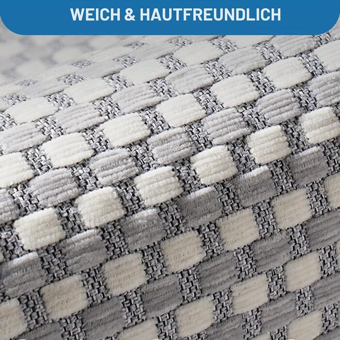 Килимок для ванної кімнати Badteppich Chenille, протиковзкий та вологопоглинаючий, 50x150 см, світло-сірий