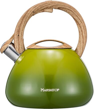 Чайник заварний зі нержавіючої сталі Teekessel Pfeifende для плити та індукції, 2.5 л (світло-зелений)