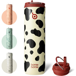 BOTTLE BOTTLE Insulated Stainless Steel Water Bottle 750 ml with Straw, Lid & Handle – Leak-Proof, BPA-Free, Double-Walled – Ideal Water Bottle for Sports, Travel & Fitness (Green) (Stainless Steel)
