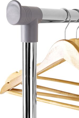 Premier Housewares Clothes Rail with Wheels, Chrome, Plastic, Grey, 43x80x152
