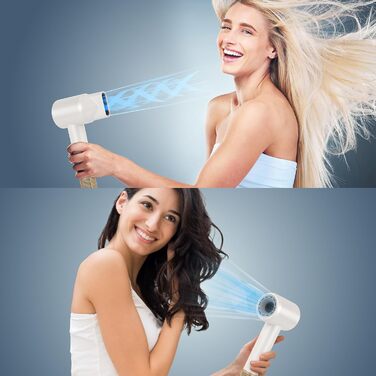 BESTBOMG Фен для волосся з LED-дисплеєм, 160 000 об/хв безщітковий двигун, 500 млн негативних іонів, тиха робота (білий)