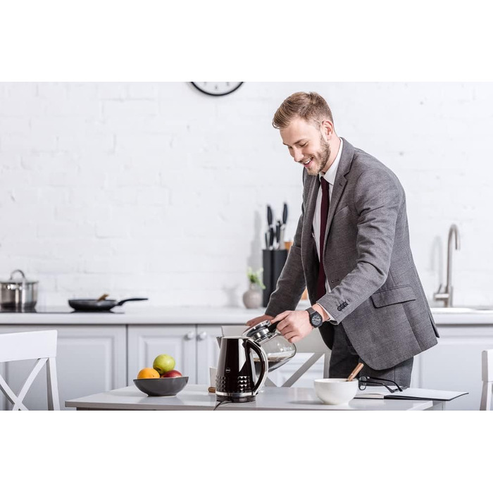 Електричний чайник Eldom C270C | 1.7 л, чорний, ретро дизайн | Чайник для чаю з індикатором рівня води